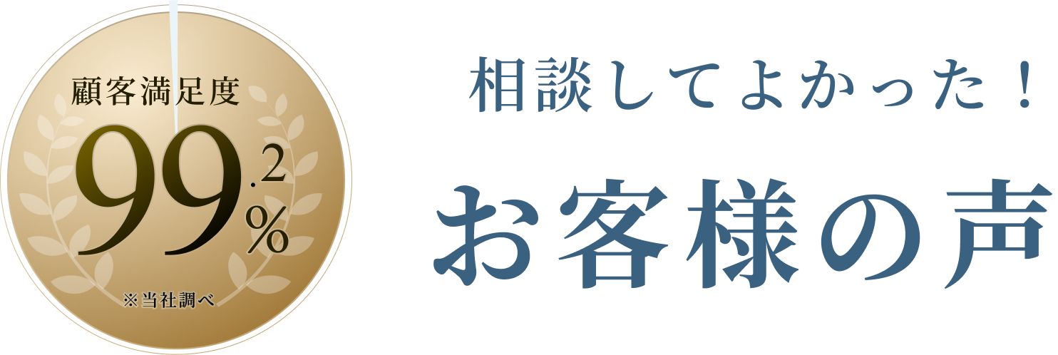 顧客満足度99.2% お客様の声
